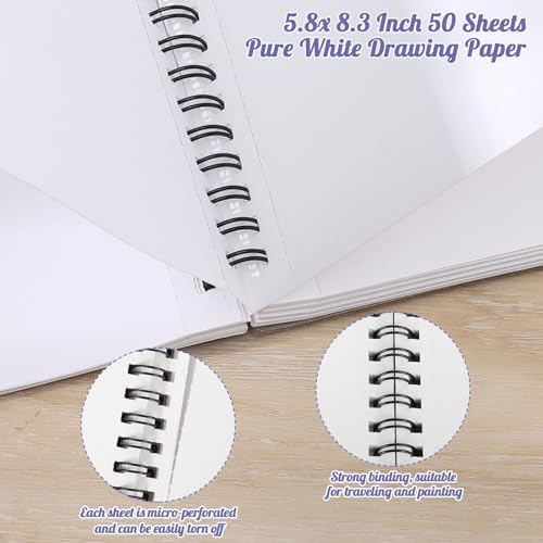 5.8 × 8.3 in Marker Paper Sketchbook, Spiral Bound Acid-Free Paper