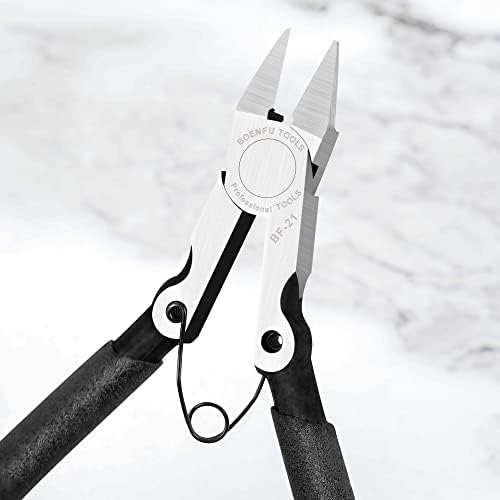 BOENFU 5 inch Flush Cutters Precision Wire Cutters Wire Snips | Small Wire Nippers, Ideal for Jewelry Making, Crafting, 3D Print, Model, Zip Ties, Electronics