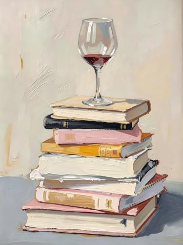 Painting by Numbers for Adults, Book Lover Paint by Number Kit 12 x 16 Inch