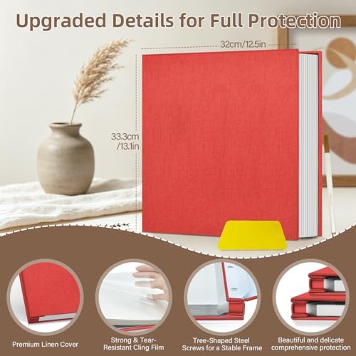 Popotop Photo Album Self Adhesive Scrapbook Album for 4x6 5x7 8x10 Pictures DIY Photo Book as Scrapbooking Supplies Kits, Birthday Gifts for Women Mom Wedding Baby Family Travel