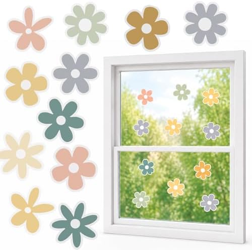 35 x Little Daisies Stickers, Cute Flower Stickers, Laptop Stickers, Water Bottle Stickers, Phone Flower Sticker, Aesthetic Stickers, Vinyl Stickers Daisy Sticker Pack, 2 inches (Multicolor)