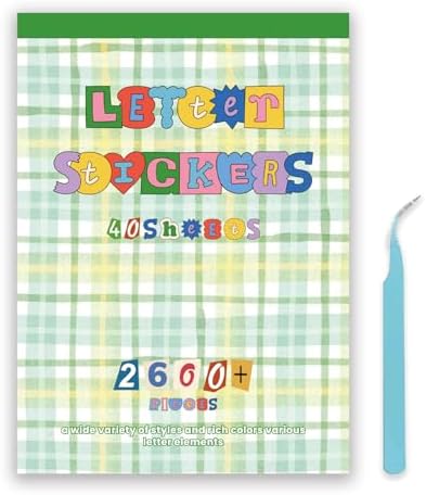 2600Pcs Magazine Letter Stickers Book for Scrapbook Album, Vintage Ransom Alphabet Stickers for Journaling, Scrapbook Supplies and Book Decor with 40 Sheets Pre-Cut Viny