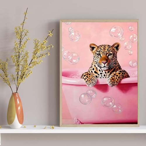 Pink Cheetah Diamond Art Kits for Adults Diamond Painting Kit for Adults