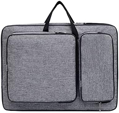 8K Artist Portfolio Carry Backpack Case Versatile Art Bags Waterproof Adjustable Drawing Board Backpack Art Storage Bags for Artworks Painting Drawing Sketching 19.7” x 14.6” x 2.4” (Gray)