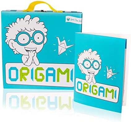 Open The Joy Origami Kit for Kids - 150 Double Sided Multi Colored Origami Paper Set - Easy to Hard Level Origami Projects - 32 Page Origami Book for Kids, Table Top Game Box and Beginners.