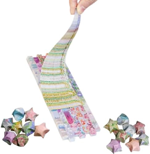 Star Origami Paper, DIY Origami Paper Star Strips (Floral Print540 sheets)