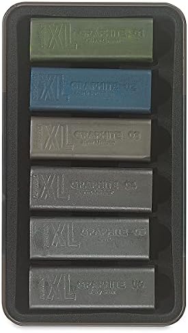 Derwent XL Graphite Blocks, Metal Tin, 6 Count (2302010)