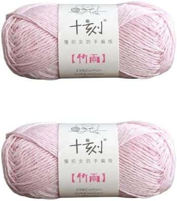 Cotton, Bamboo,Linen Blended Yarn 2 Skeins 50g/1.76oz- 20 Light Pink