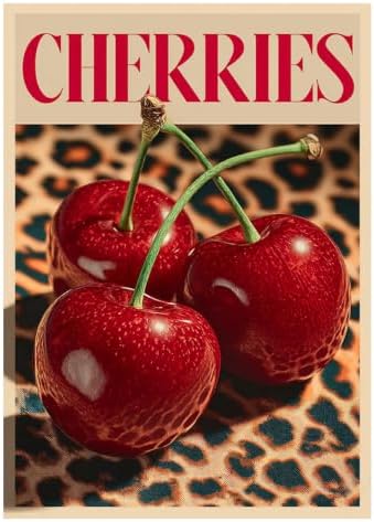 Vintage Cherries Diamond Art Kits for Adults, Diamond Painting Kit Adults for Beginners, Round 5D DIY Dimond art,Full Drill Painting Kit Art and Crafts for Adults Home Wall Decor【11.8x15.7inch】