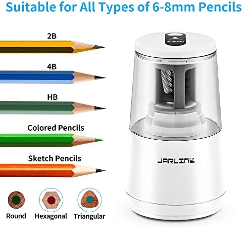 JARLINK Electric Pencil Sharpener, Heavy Duty Helical Blade, Auto Stop