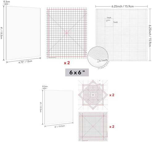 3Pcs Low Tack Sticky Mat with Grid for Stamping Stenciling Ink Blending Clear Photopolymer Craft Low Tacky Mat Stamp Mat DIY Projects Paper Card Scrapbooking Ink Blending Fixed