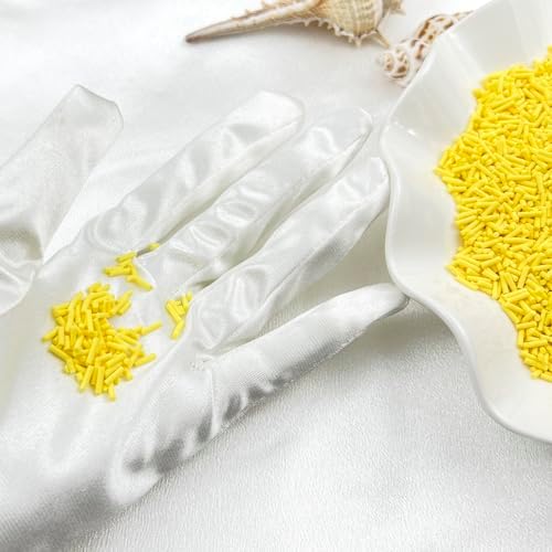 150g Fake Sprinkles Resin Sprinkles Clay Sprinkles Fake Candy Sprinkles Polymer Sprinkles Polymer Clay Slices for Resin Nail Slime Scrapbook DIY Art Crafts Making(235-yellow)