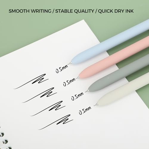 Ddaowanx Cute Cat Pens,4 Pcs 0.5mm Quick Dry Black Ink Gel Pens | Fine Point Smooth Writing Pens for Nurses and Teachers,Kawaii Office&School Supplies,Cat Lover Gifts for Women