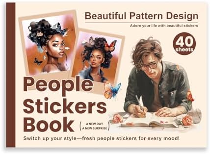 Prstincol 289pcs Planner Stickers,People Stickers for Junk Journal Kit,40 Sheet Scrapbook Supplies with Junk Journal Supplies and Washi Tape Sticker for Planners, Bullet Journal, Mixed Media Art