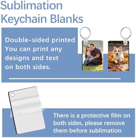 240Pcs Sublimation Keychain Blanks Double Sides 80 MDF Sublimation Keychains Blank with 160 Rings and Clips