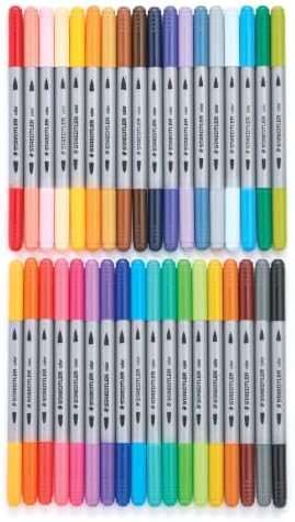 Staedtler Double Ended Markers, Assorted Bullet Tips, Assorted Colors, 36/Pack