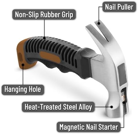 Mr. Pen- Claw Hammer, 8oz, Brown, Magnetic