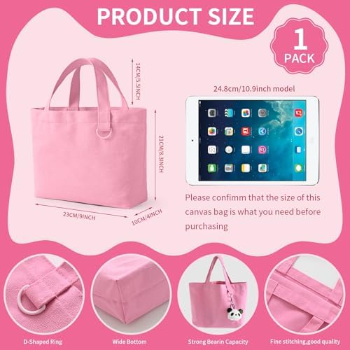 1 | 12 | 24 Pack Small Canvas Tote Bags, Mini Tote Bags Bulk for Women, DIY Blank Reusable Cute Sublimation Tote Bag