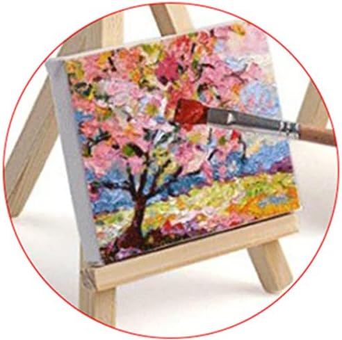 6 Pack Artist Blank Canvas, 25 x 25cm Stretched Canvas Frames Panel Board, Square Art Board for Acrylic Oil Painting
