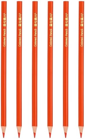 PATIKIL Orange Colored Pencils Set,6 Pcs Oil Color Pencils