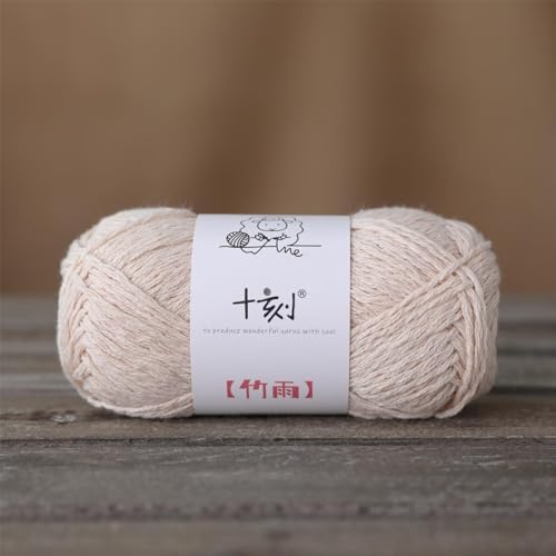 Cotton, Bamboo,Linen Blended Yarn 2 Skeins 50g/1.76oz- 02 Apricot White