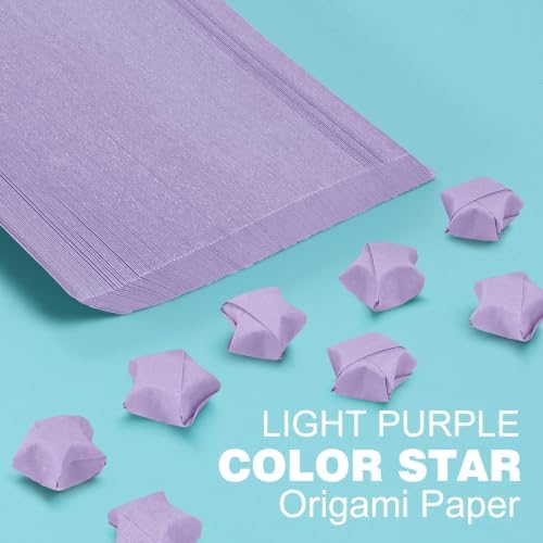 FoDau770 Solid Color Star Paper Strips - 360 Sheet, Light Purple