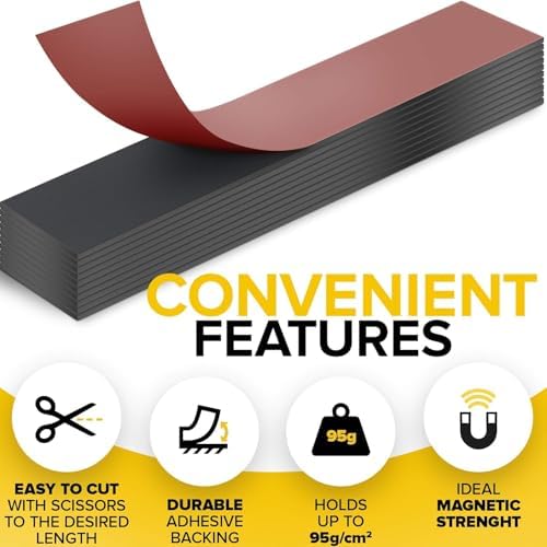 X-bet MAGNET Super Sticky Adhesive Magnetic Strips, 6x1 (15x2.5cm), 6 pcs