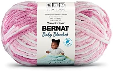 Bernat BABY BLANKET BB Pink Dreams Yarn - 1 Pack of 10.5oz/300g - Polyester - #6 Super Bulky - 220 Yards - Knitting/Crochet
