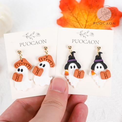 Puocaon Halloween Ghost Polymer Clay Cutters for Jewelry Earring Making