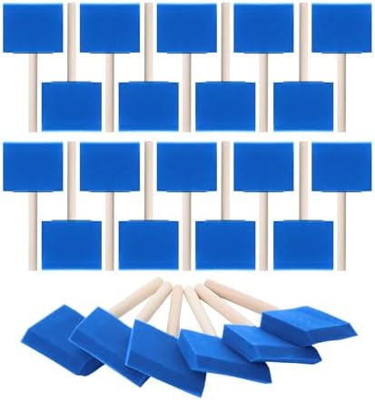 Bates- Foam Paint Brushes, 3", 24 Pack, Blue Sponge Brushes for Painting, Sponge Paint Brush