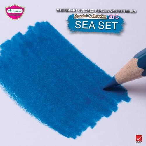MASTERART Colored Pencils Master Series 20 Colors in Special Collection for Kids and Adults Coloring (SEA SET)