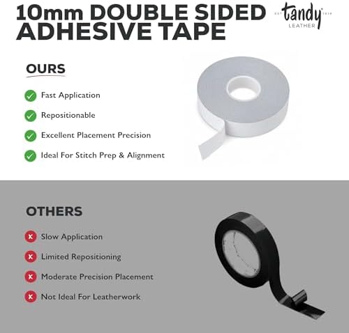 Tandy Leather Tanner's Bond Double-Sided Tape, Mess Free, 10 mm x 20 m