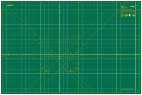 OLFA 24x36" Self-Healing Rotary Cutting Mat (RM-MG) - Double-Sided, Green | Self-healing, triple-layer, double-sided grid, rotary cutter safe - Large quilting projects - Quilters and Crafters