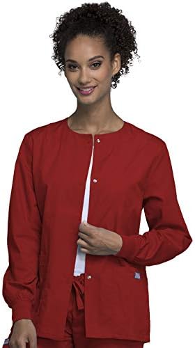 Cherokee WW Originals Scrubs Jacket for Women Snap Front 3 Pockets