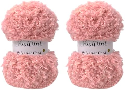 (32 Colors Available) Yusarinl 2 Skeins Teddy Bear Yarn,Fuzzy Yarn for Crochet Polyester Plush Fur for Crafts Fluffy Fuzzy for Knitting(6.7 oz, 80 yds)-Ruddy Pink