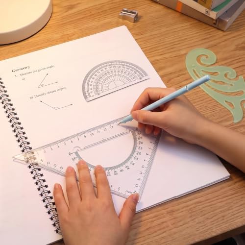 Frienda 5 Pack Drafting Tools 12 Inch T-Square Ruler Plastic Transparent