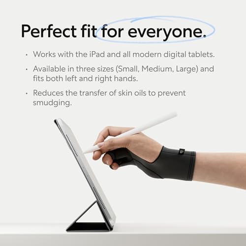 Paperlike® Drawing Glove for iPad, Right and Left Hand, 3 Sizes (L)