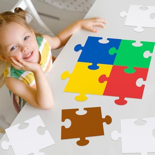 30 Pcs Blank Puzzle Pieces White 12 x 11 Inch DIY Kids Adults