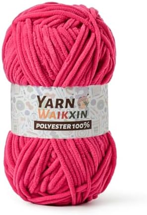 Soft Chenille Yarn for Crocheting, Fluffy Chunky Crochet Yarn for Baby Blanket, (1.76oz/65.6yds) Fuzzy Velvet Yarn for Amigurumi&DIY Puzzle、Crafts、Scarf(Rose)