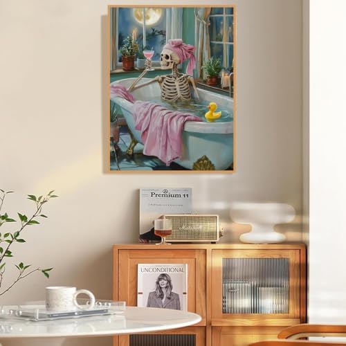 Skull Diamond Art Kits for Adults Funny Diamond Painting Kit for Beginner