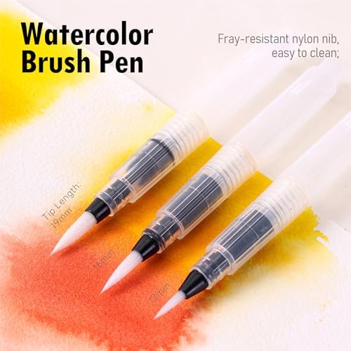 Mini Watercolor Paint Set, Compact Travel Art Kit with 16 Colors