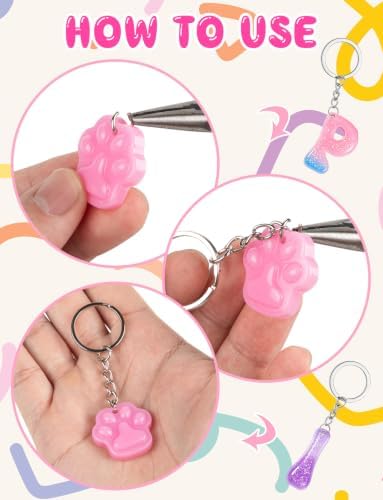 Alphabet Keychain Mold with Hole with 36 Pcs Key Ring Accessory