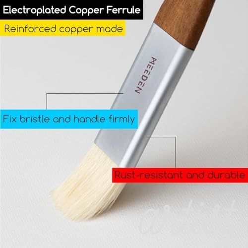 MEEDEN Artist Oil Paint Brush Set: 10 Pcs Hog Bristle Art Paint Brushes