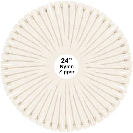 Mandala Crafts 60 PCs Cream Closed-End 24 Inches Nylon Zippers for Sewing