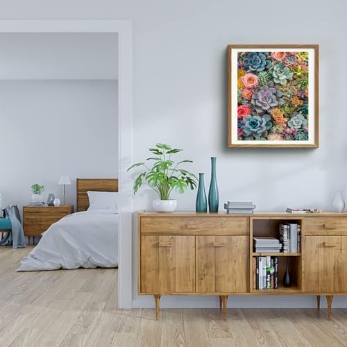 Paint by Numbers for Adults Succulents, Succulent Paint by Number on Canvas