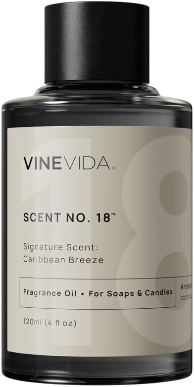 VINEVIDA [4oz] Caribbean Breeze Fragrance Oil for Candle Making - Made in USA Scents for Soap Making - Natural Candle Fragrance Oil