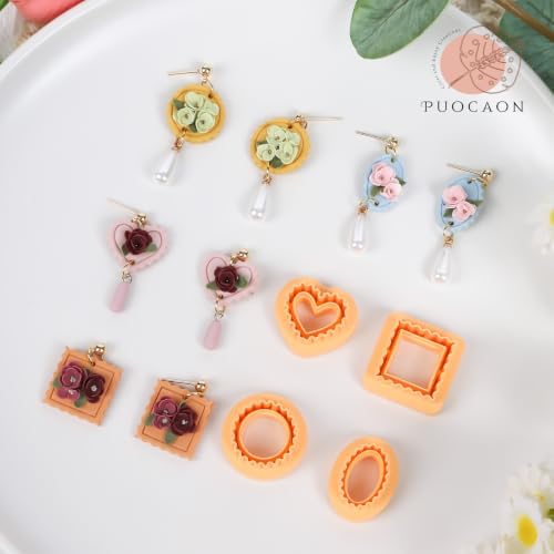 Puocaon Frame Clay Cutters Polymer Clay Cutters for Jewelry Earrings Making