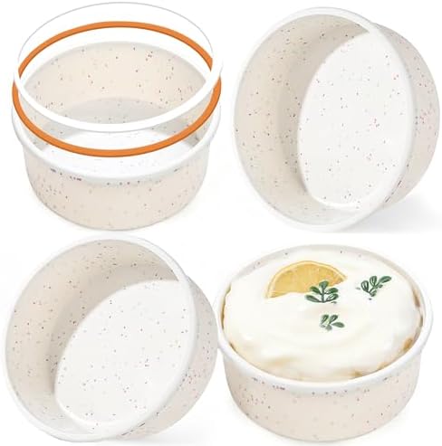 4 Inch Silicone Round Cake Pans, Set of 4, Cream