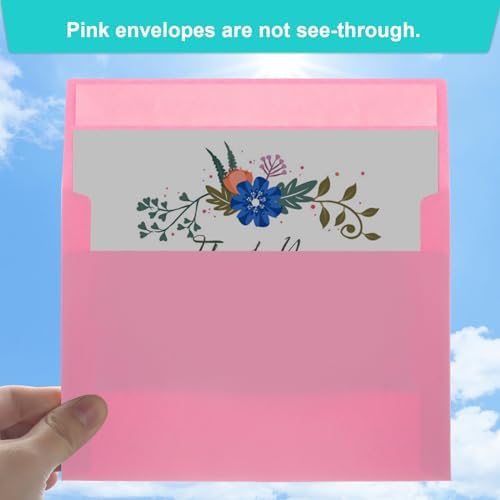 70 Packs of Invitation Envelopes, A2 Envelopes Pink Postcard for 4.5x5.5 Cards for Invitations, Self Seal for Photos RSVP, Greeting Cards