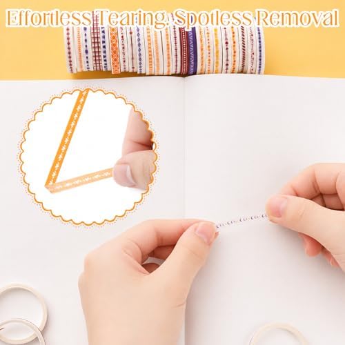 EORTA 30 Rolls Pastel Floral Washi Tape Set, Thin 5mm Skinny Masking Tape (0.19 Inch Wide), Decorative Planner Tape for Scrapbooking, Journaling, Gift Wrapping & DIY Crafts (Bright Colorful Mix, 5mm)